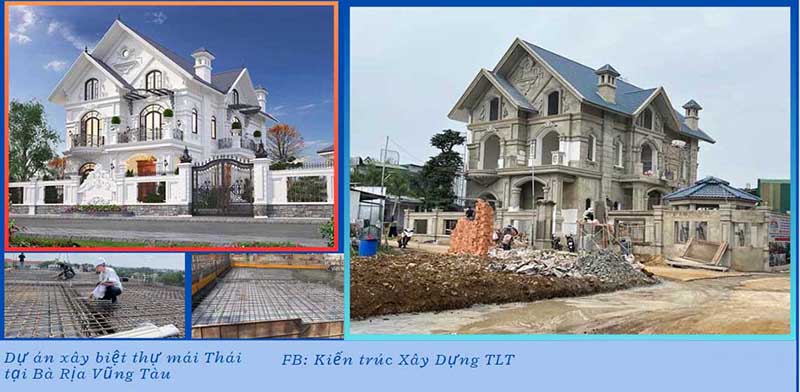 Thi công phần thô nhà mái Thái