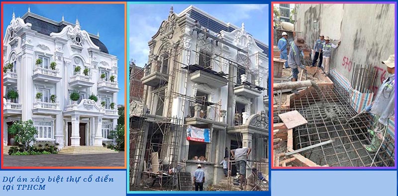 Công đoạn thi công phần thô biệt thự tân cổ điển