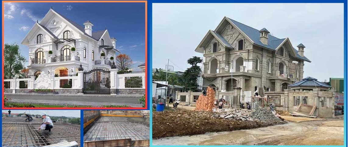 Thi công phần thô biệt thự tại Bà Rịa