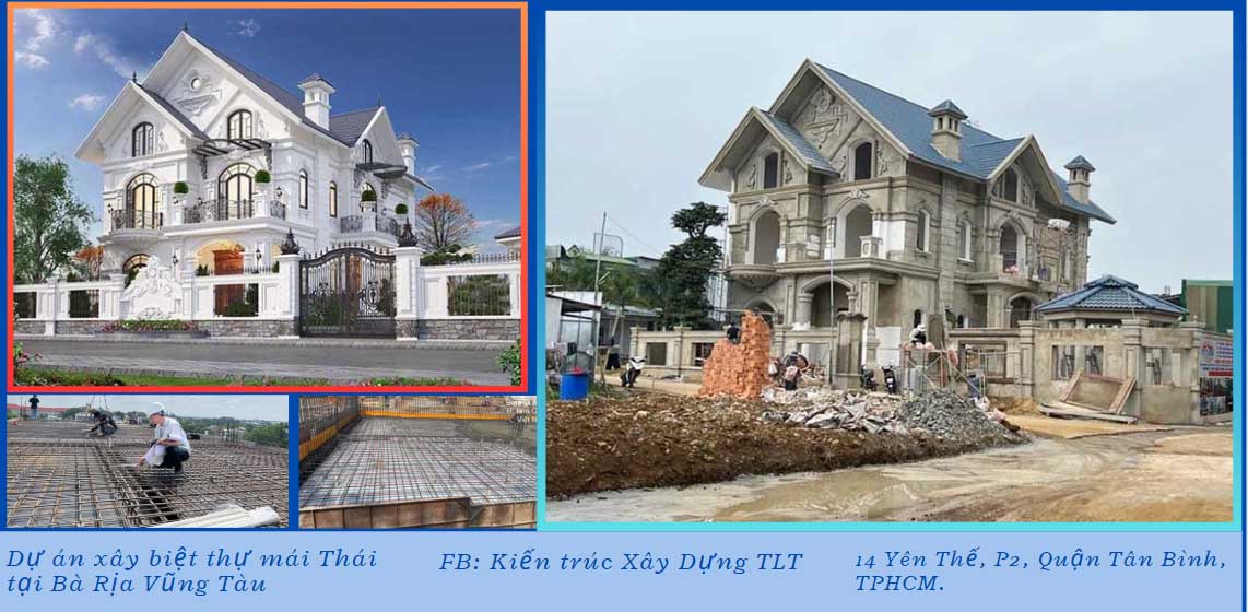 Công trình thi công xây dựng biệt thự phần thô tại Bà Rịa Vũng Tàu