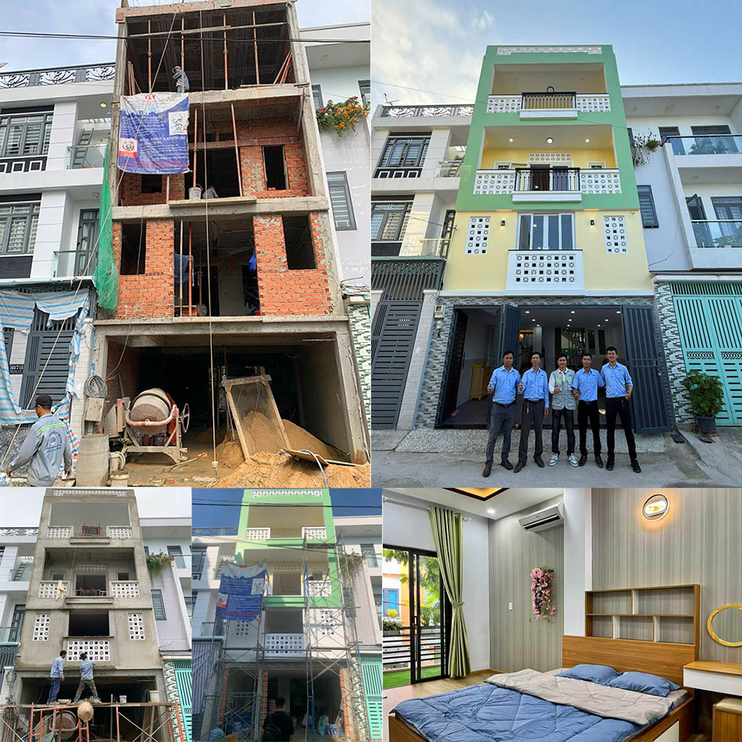 Xây dựng phần thô nhà phố tại Quận 12, TPHCM