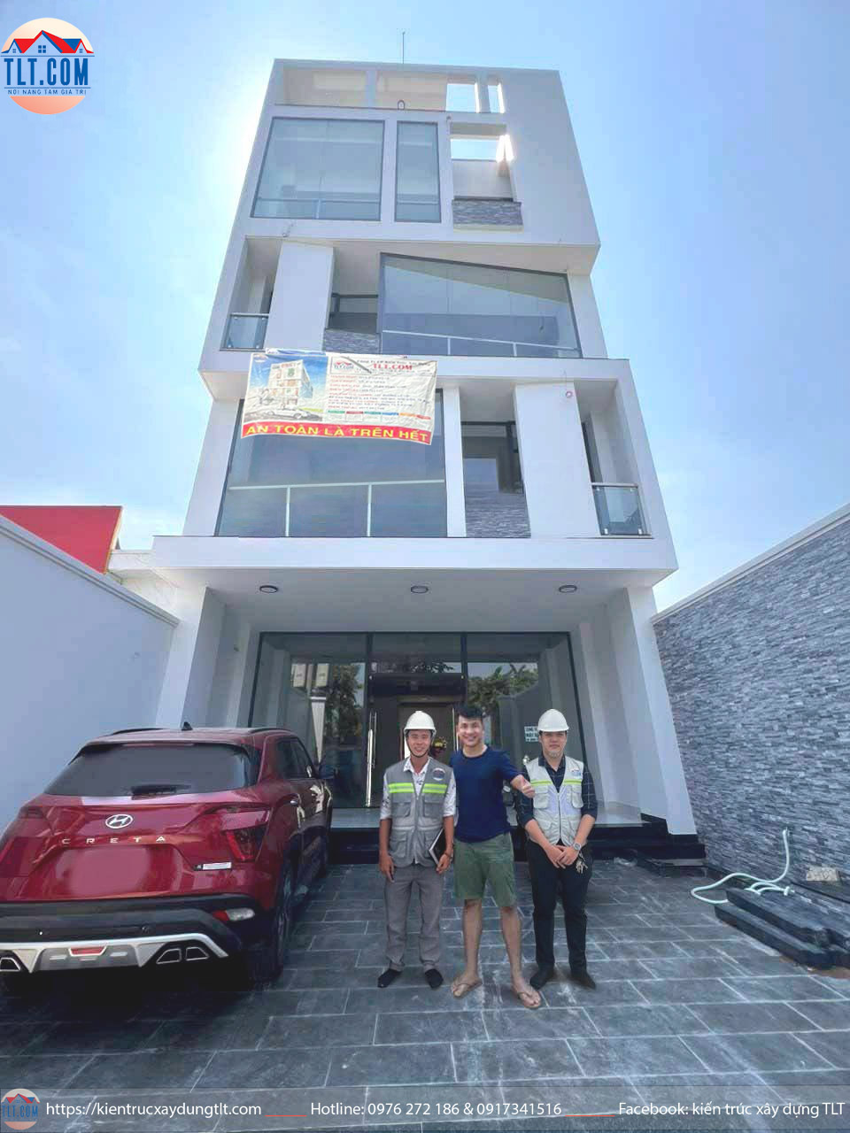 Bàn giao căn nhà phố 4.5 tầng sân thượng cho gia đình chị Hà tại Hóc Môn