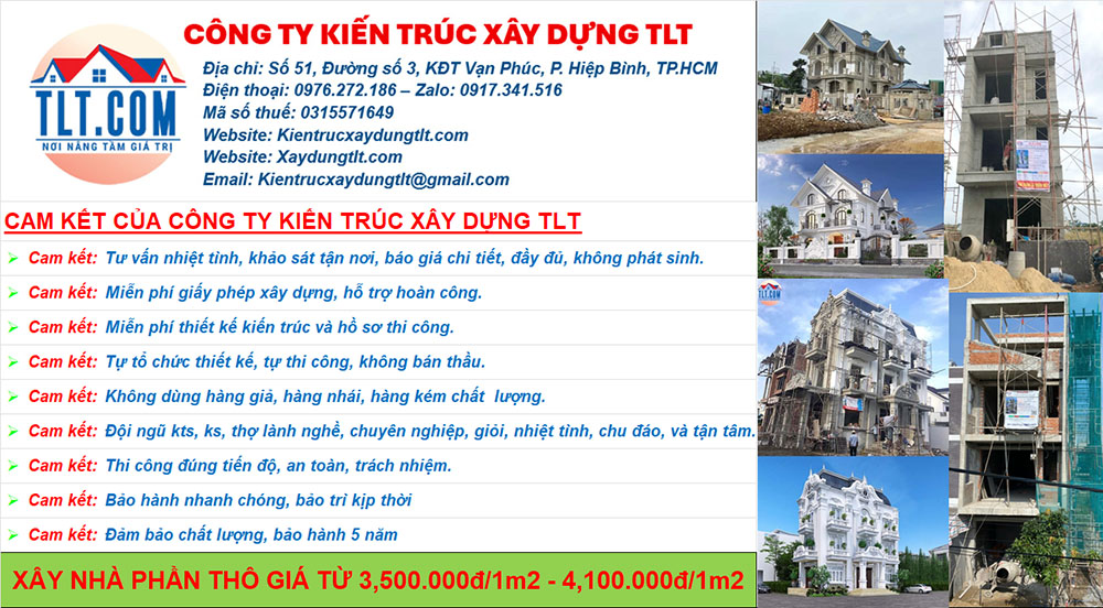 Bảng đơn giá xây nhà phần thô 2026 tại TLT