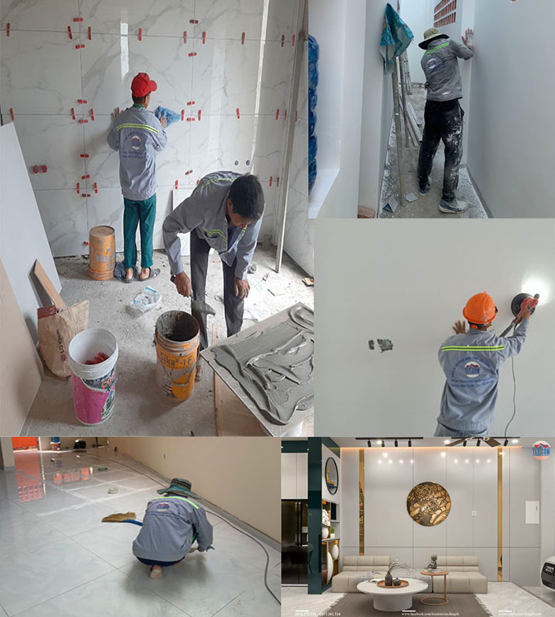 Công đoạn hoàn thiện ốp lát gạch