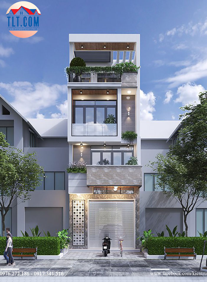 Thiết kế mẫu nhà phố 4 tầng trọn gói tại Bình Đa, Biên Hòa