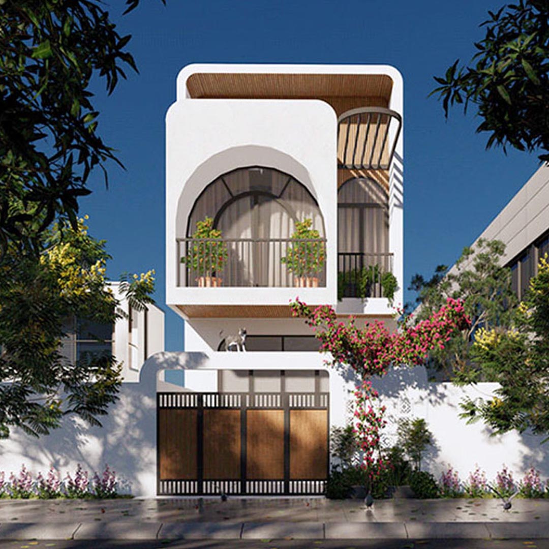 Thiết kế mặt tiền nhà 1 trệt 1 lầu với đa dạng diện tích đất