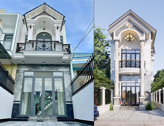 Nhà 1 trệt 1 lầu mái Thái 