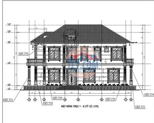 Bản vẽ thiết kế trong báo giá xây nhà trọn gói tại Bình Phước