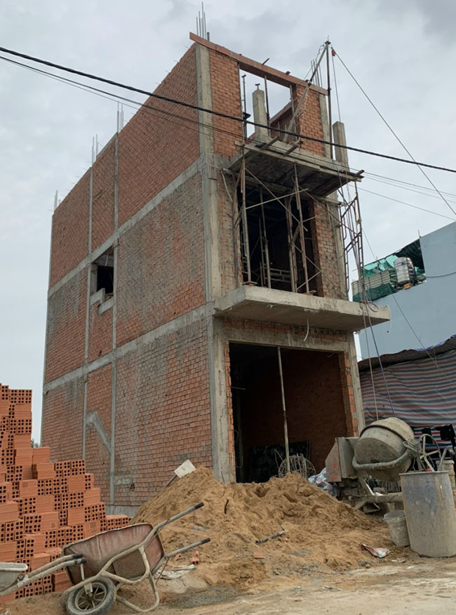 Xây dựng phần thô căn nhà tại Châu Thành Long An