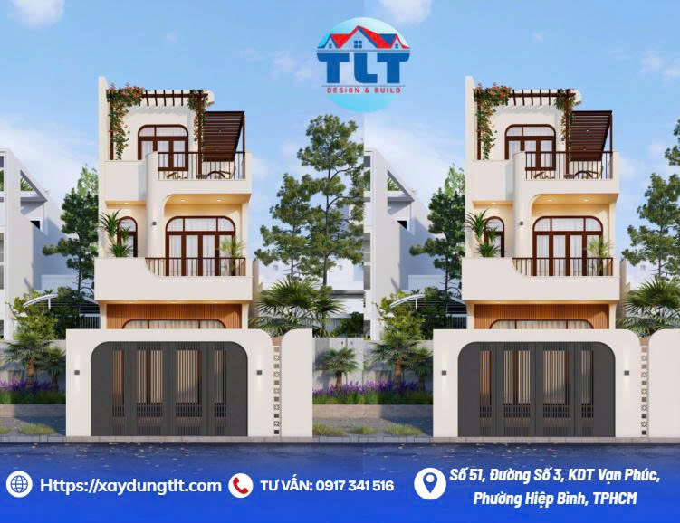 Thiết kế thi công xây nhà 1 trệt 2 lầu trọn gói tại Gò Vấp