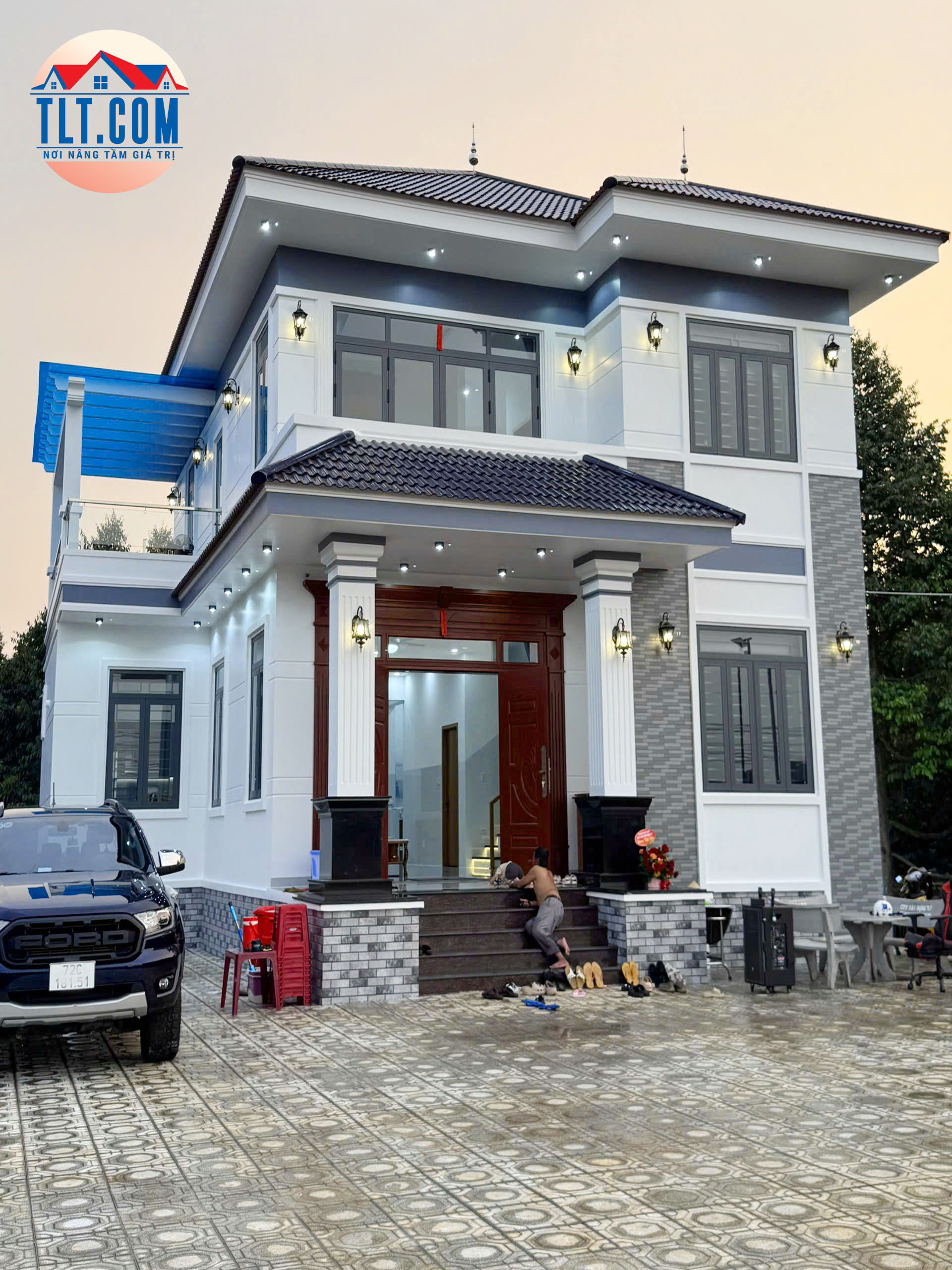 Hoàn thiện nội ngoại thất căn biệt thự 2 tầng mái Nhật tại Đồng 