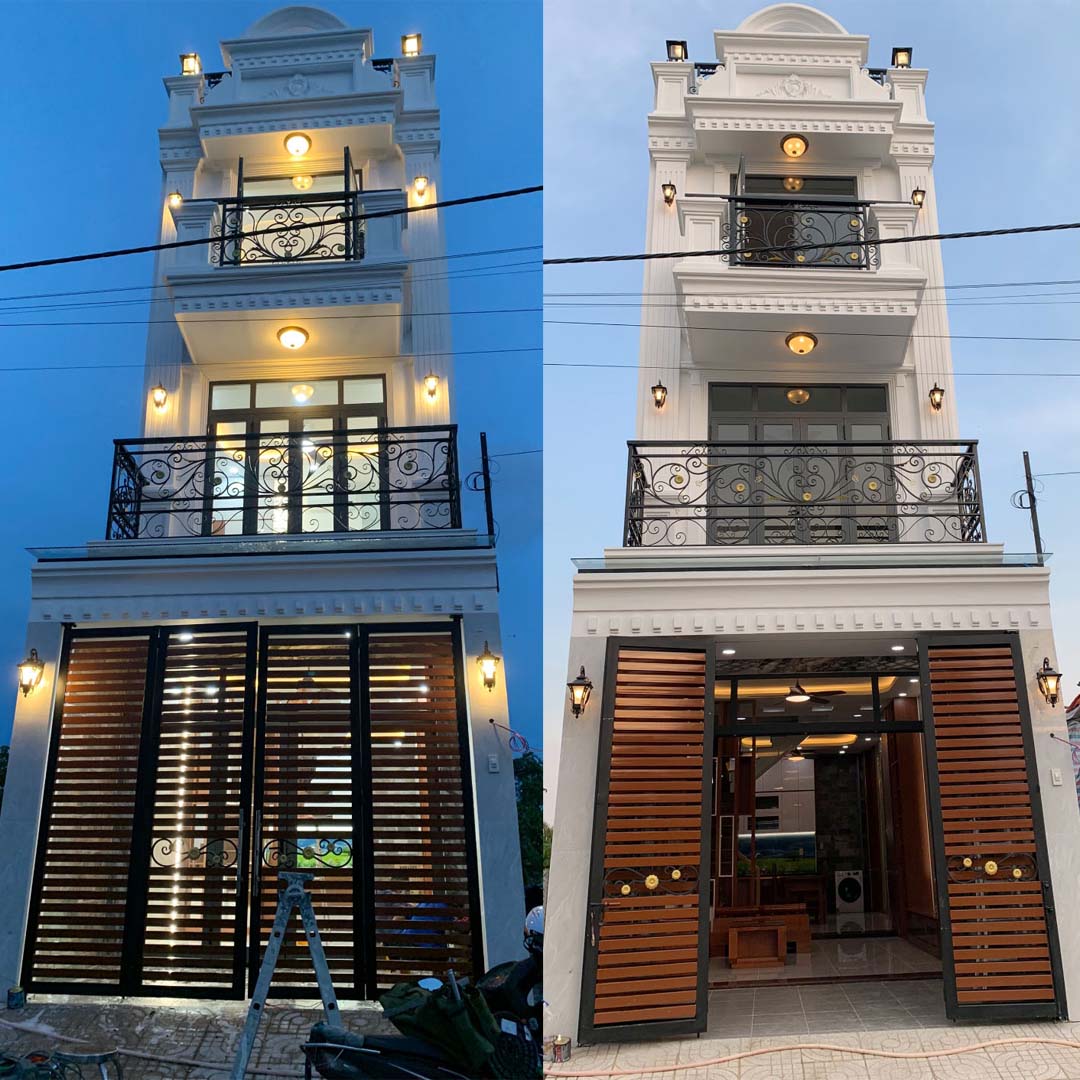 Thi công xây nhà 1 trệt 2 lầu tại Thủ Đức, TPHCM. 