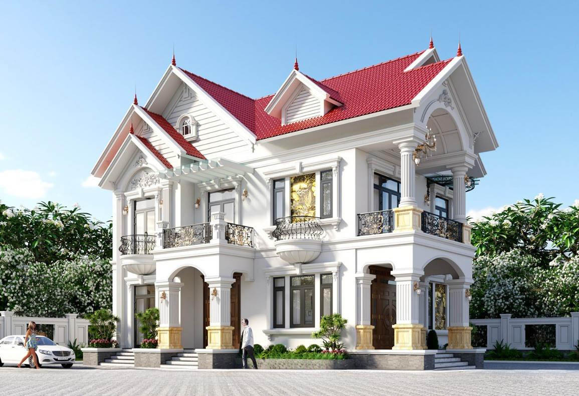 Mẫu nhà mái thái 2 tầng tân cổ điển tại Phú Mỹ 
