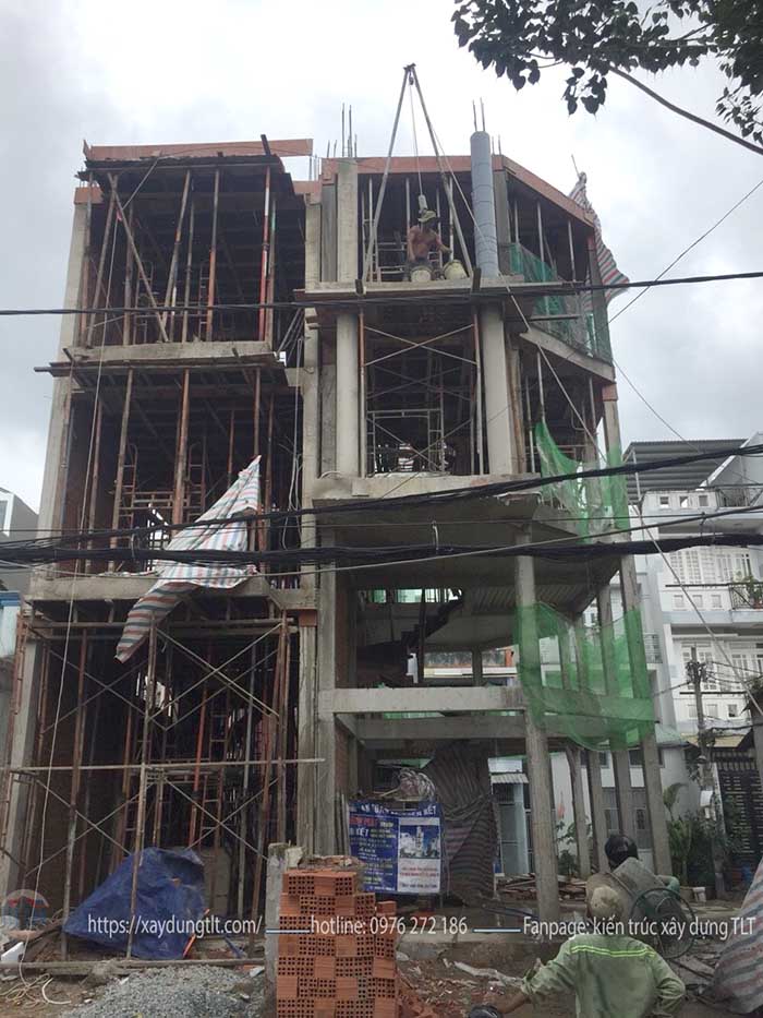Thi công xây dựng căn nhà phố 4 tầng 3 mặt tiền tại Tây Ninh
