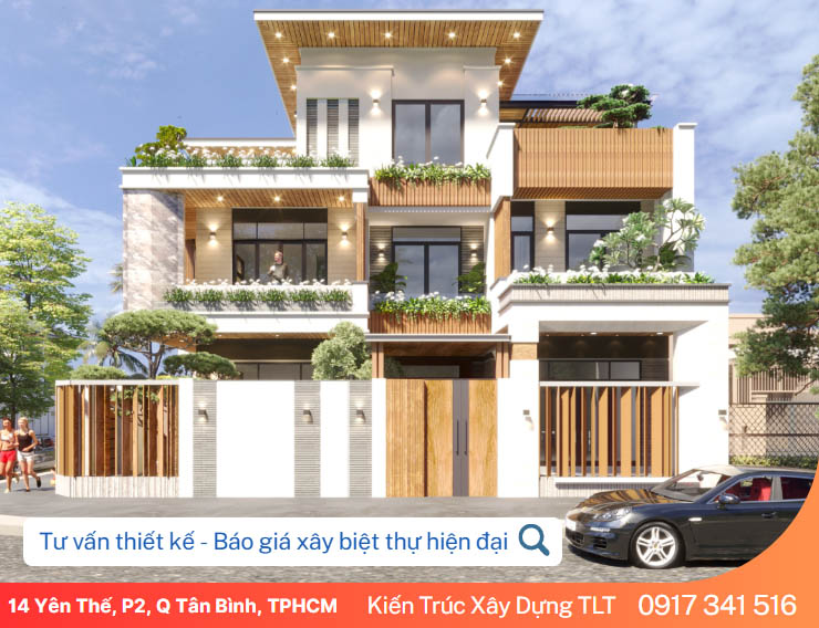 Tư vấn thiết kế, thi công xây biệt thự hiện đại giá tốt