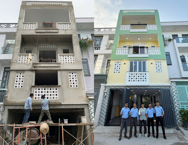 Bàn giao nhà phố 1 trệt 1 lửng 2 lầu tại Quận 12 – Công trình thực tế chủ đầu tư anh Hải 