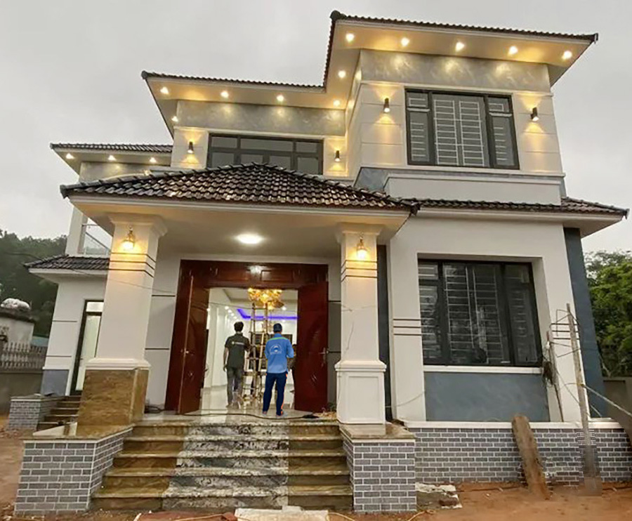 Thi công xây biệt thự mái nhật 2 tầng trọn gói
