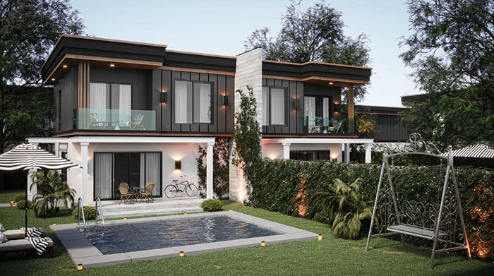 Villa 2 tầng hiện đại