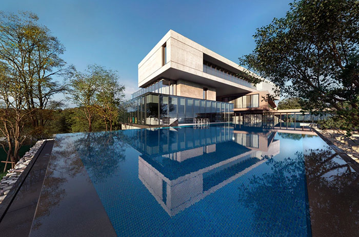 Villa hồ bơi tràn viền 