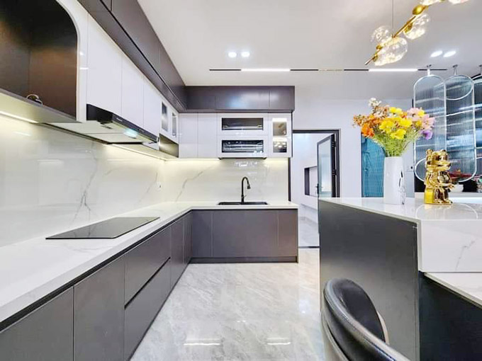 Góc nhỏ phòng bếp kết hợp phòng ăn đã được hoàn thiện và bàn giao