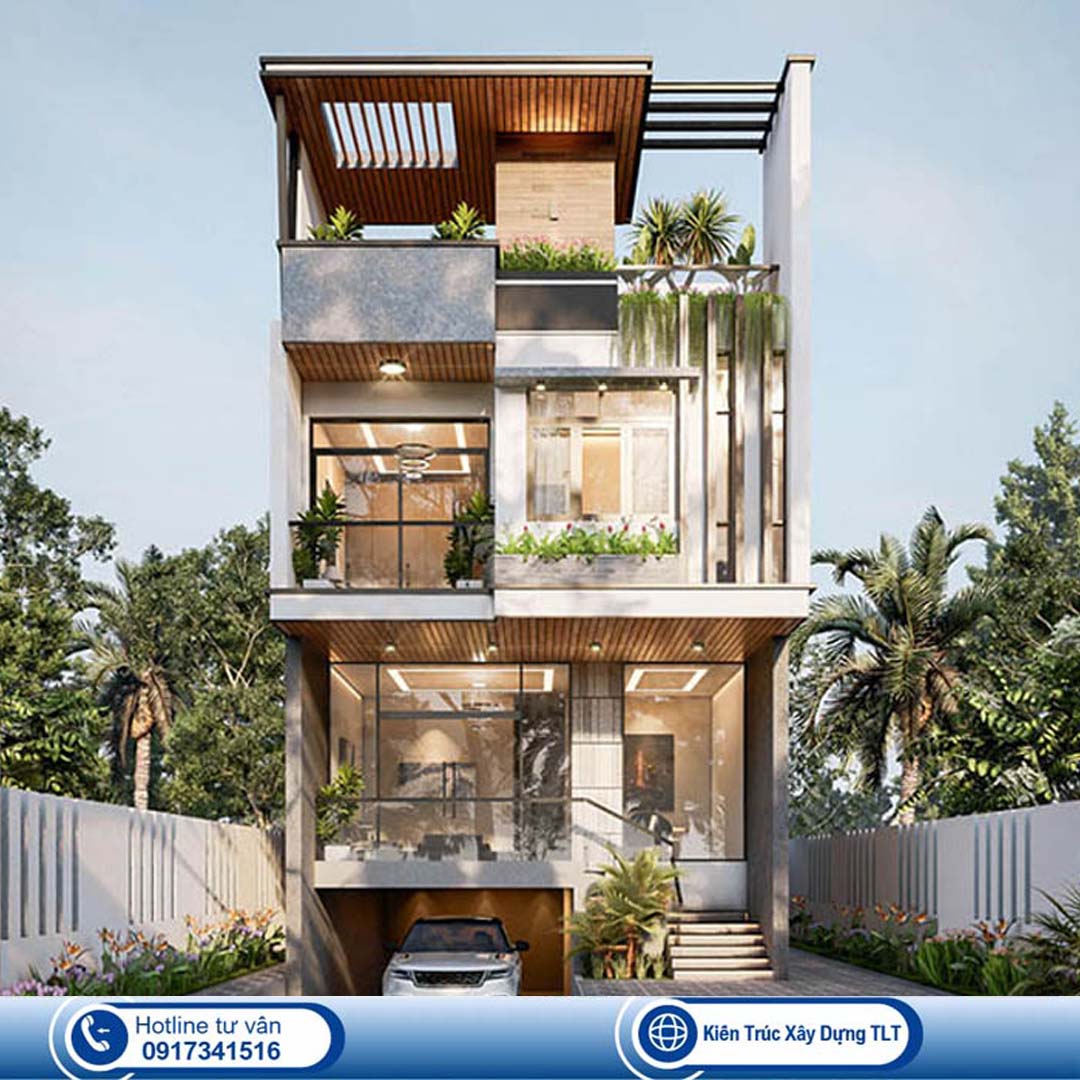 Mẫu nhà ở kết hợp kinh doanh có tầng hầm