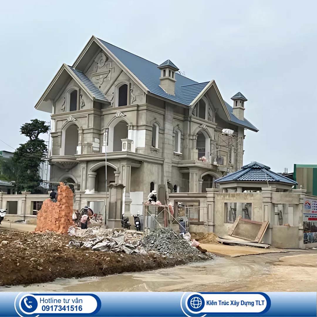 Thi công xây dựng nhà trọn gói tại Tam Bình - Biệt thự mái thái 3 tầng