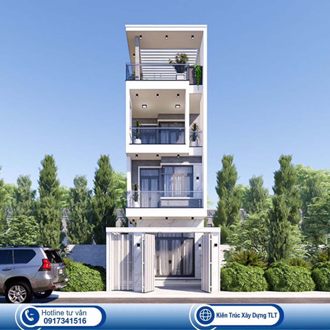 Nhà phố 4 tầng hiện đại có sân thượng