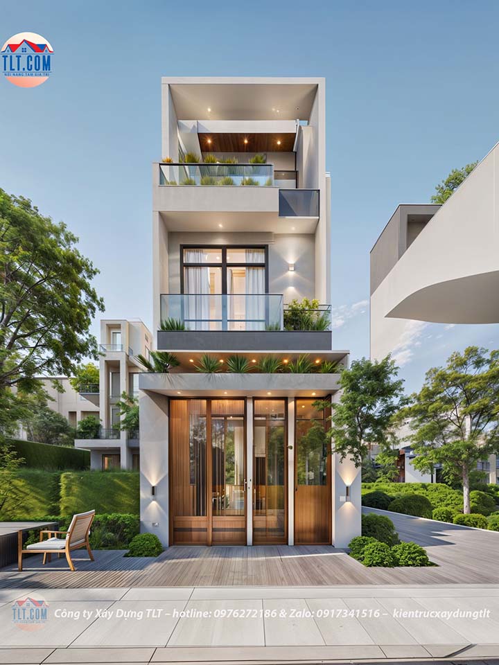 Thiết kế thi công trọn gói mẫu nhà phố 3 tầng tại An Phú