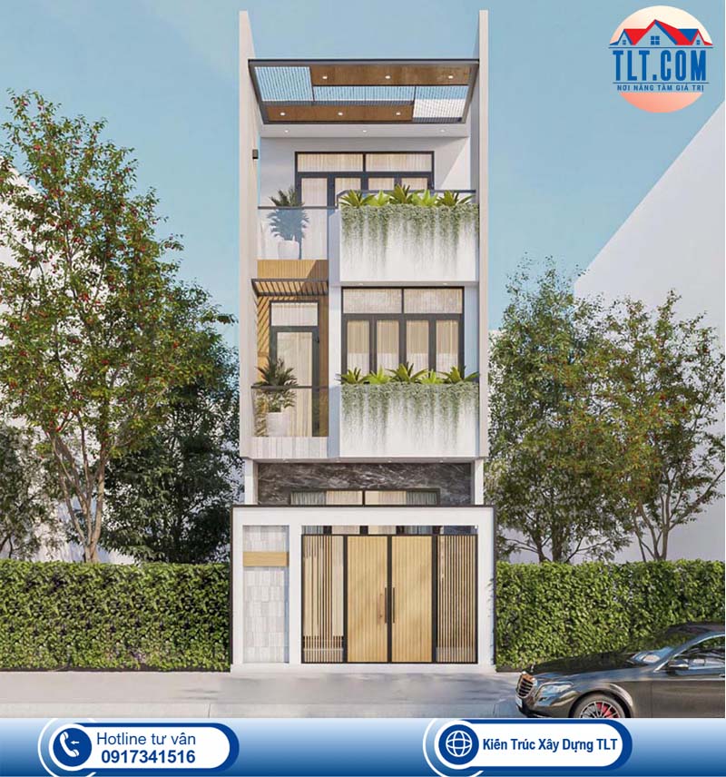 Mẫu thiết kế nhà phố hiện đại 2 lầu 