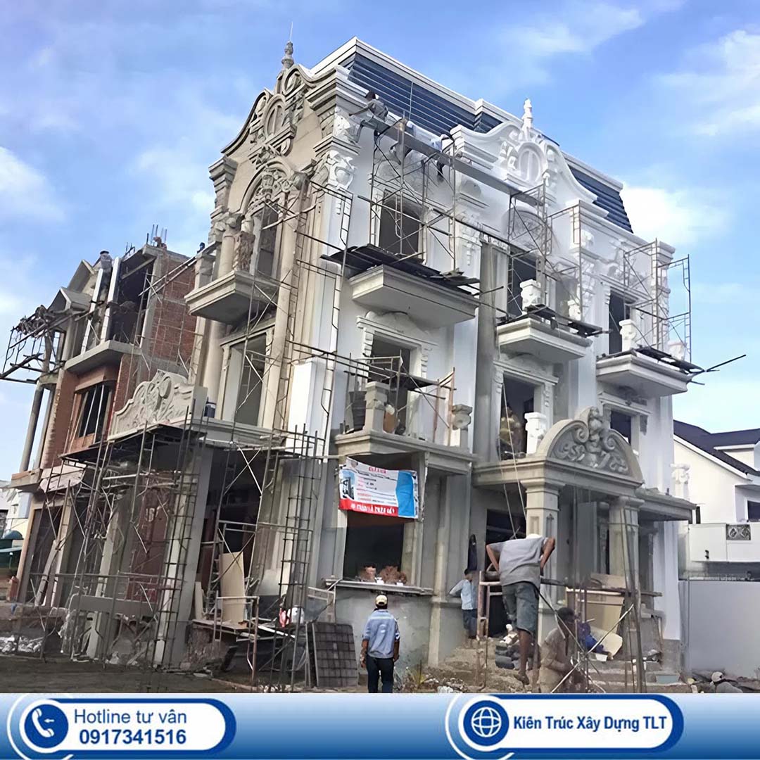 Thi công xây dựng biệt thự 1 trệt 2 lầu cổ điển tại Vũng Tàu
