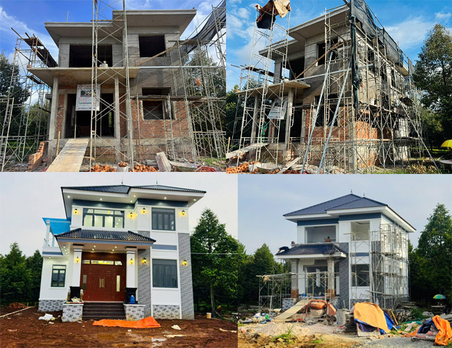 Bàn giao biệt thự 2 tầng mái Nhật hiện đại – Dự án thi công trọn gói tại Phú Mỹ, Bà Rịa