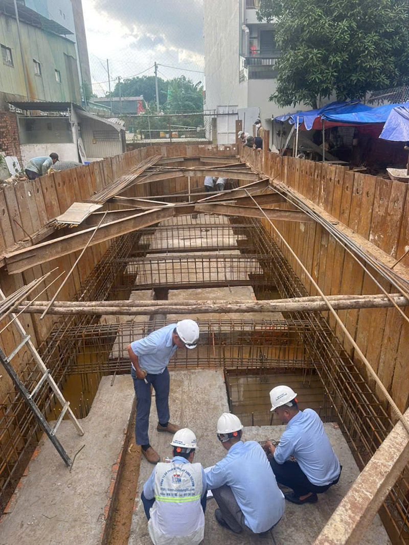 Nghiệm thu phần tầng hầm trước khi đặt cốt thép và đổ bê tông 