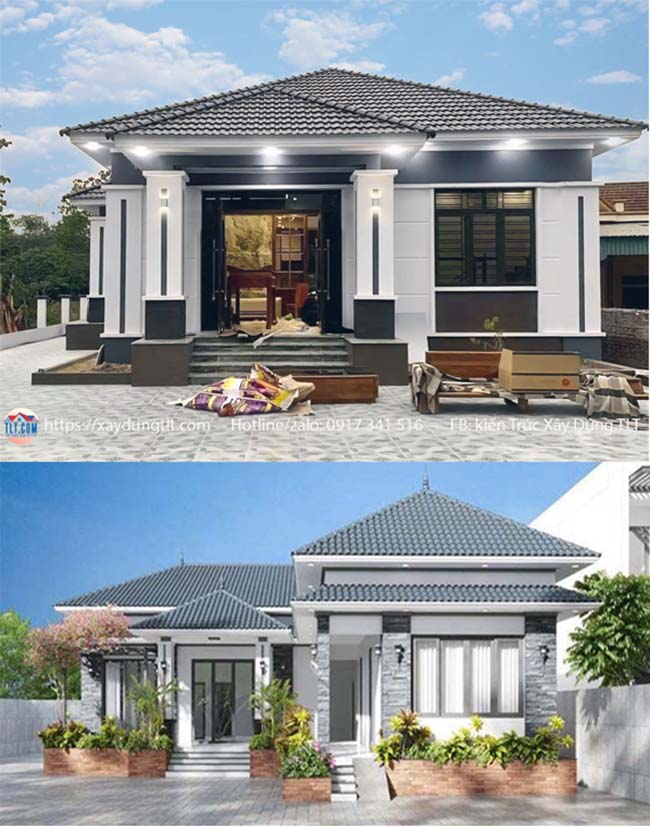 Mẫu nhà cấp 4 mái Nhật 