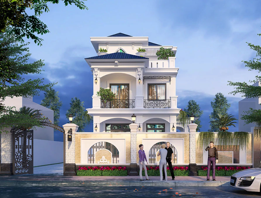 Mẫu biệt thự mái Nhật 
