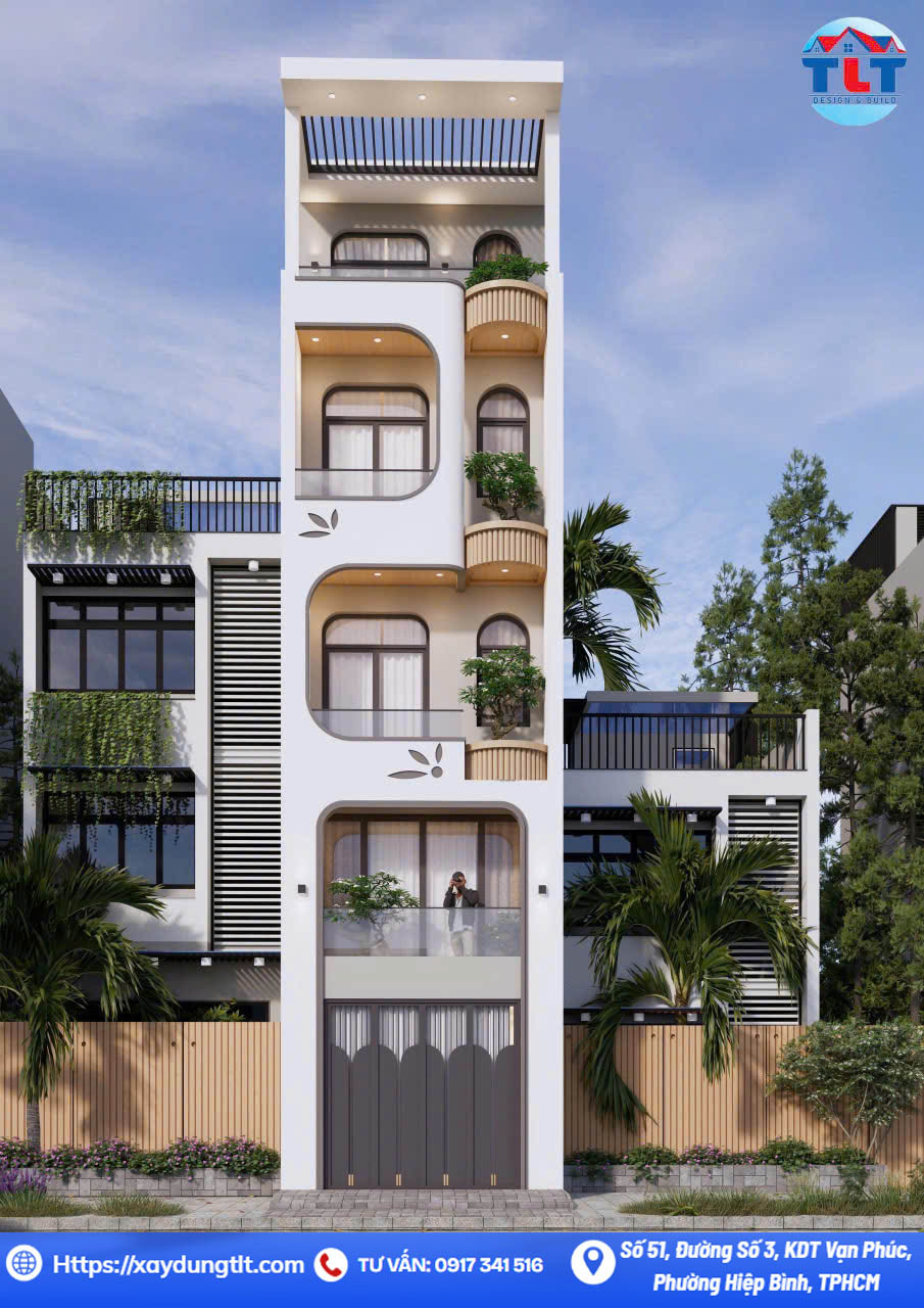 Thiết kế nhà phố 1 lửng 3 lầu tại Tân Phú