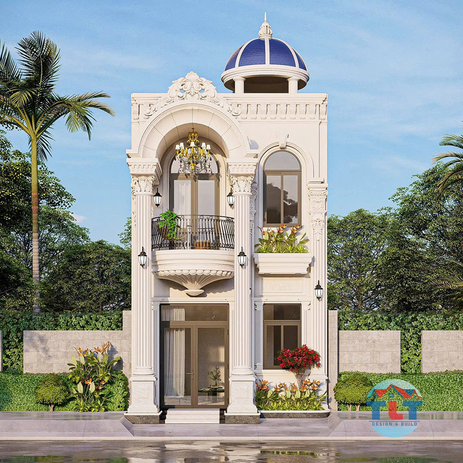 Mẫu thiết kế nhà phố tân cổ điển 
